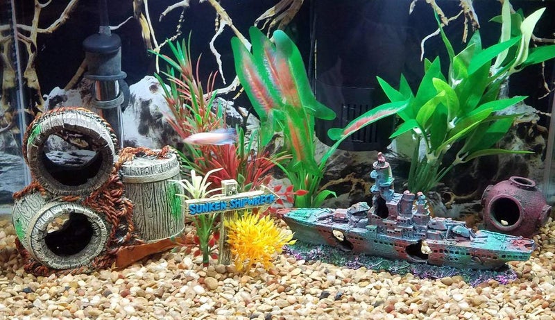 SLOCME Aquarium Shipwreck Decorations Fish Tank Ornaments - Resin Material Sunken Ship Decorations, Eco-Friendly for Freshwater Saltwater Aquarium Betta Fish Decorations - Image 2